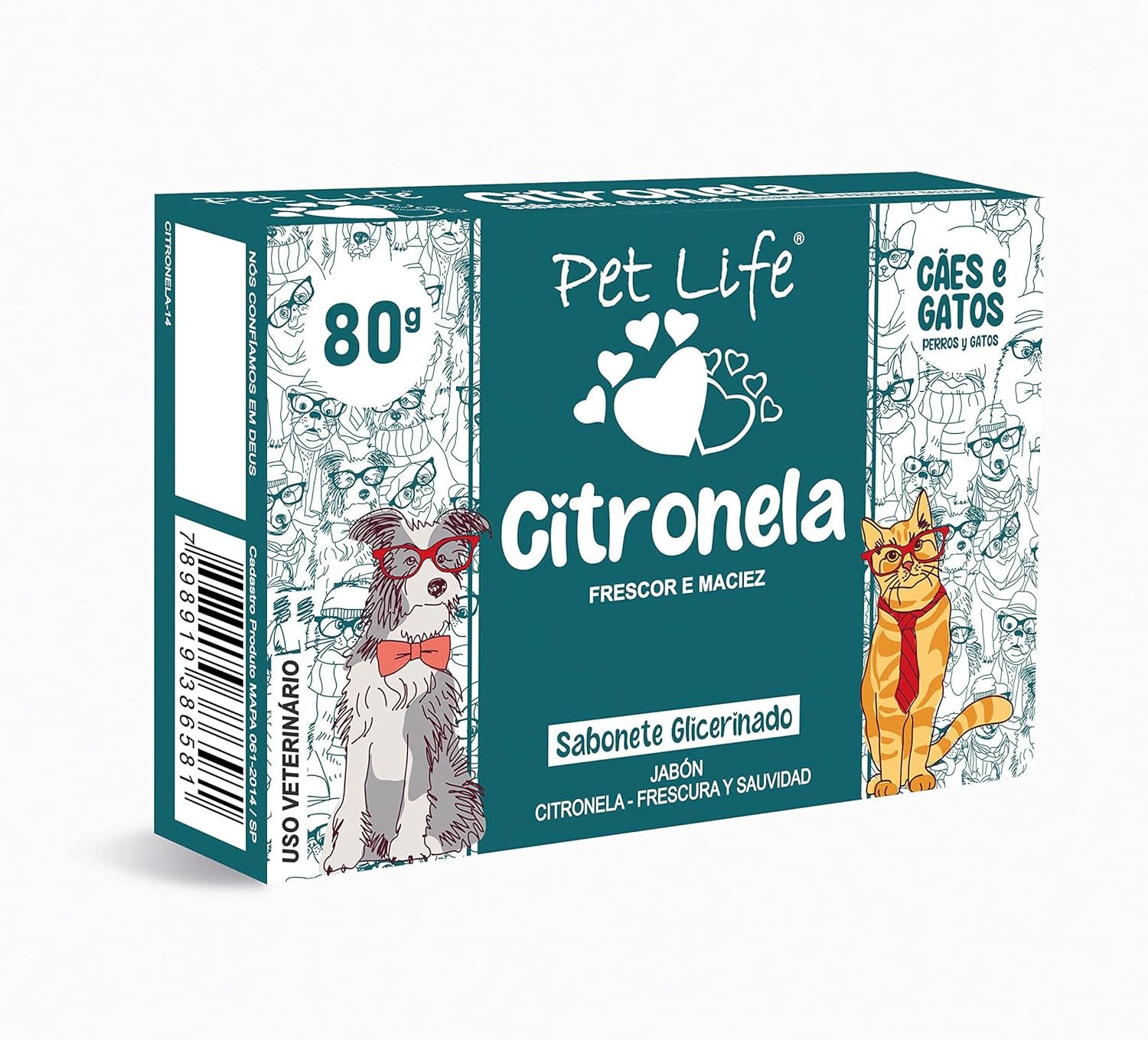 Sabonete Citronela Pet Life Cães e Gatos 80 g