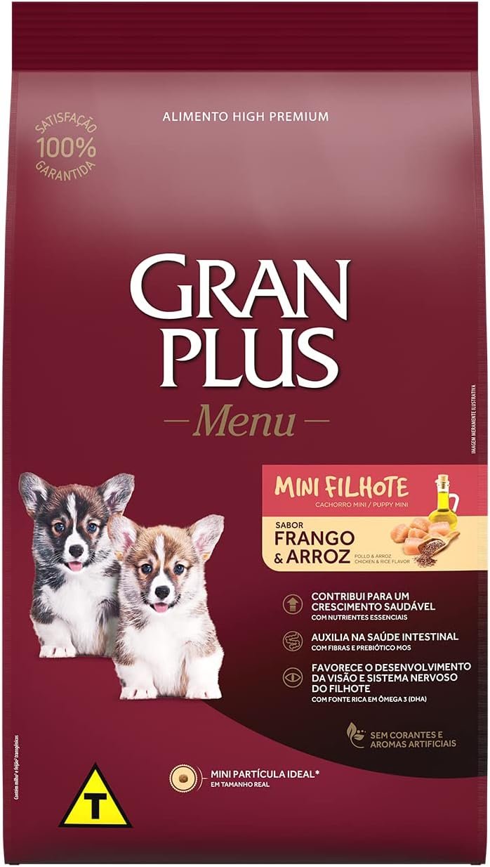 Granplus Ração Para Cães Filhotes Mini Gran Plus Menu Frango E Arroz